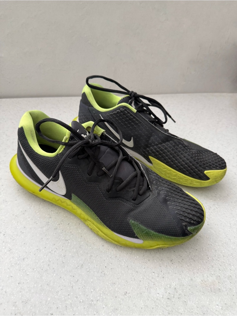 NikeCourt Mens Zoom Vapor Cage 4 Rafa Off Noir Volt DD1579-002 sz 11 Lime Black - Picture 2 of 10